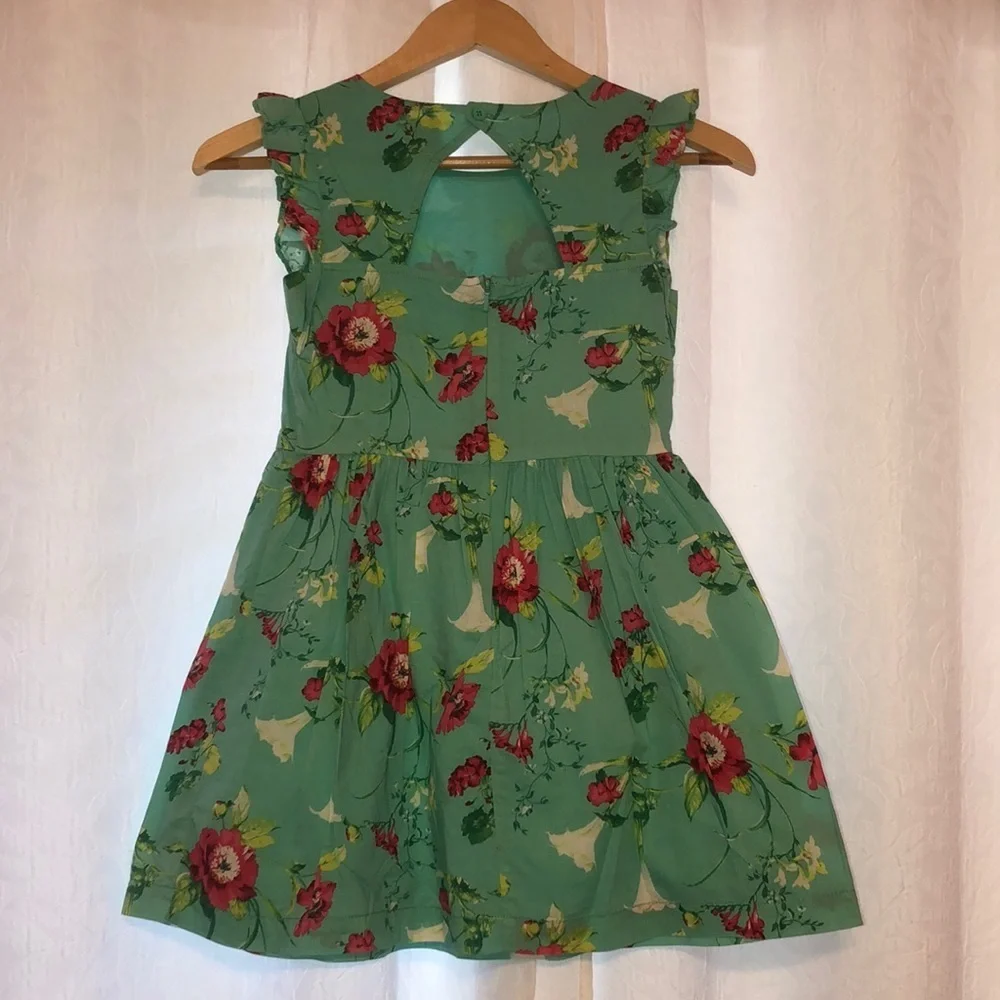 Gap kids floral bloom flutter  green M(8) GUC gorgeous girls dress